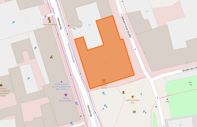 OpenStreetMap-Kartenausschnitt für Hansering 20, Halle/Saale
