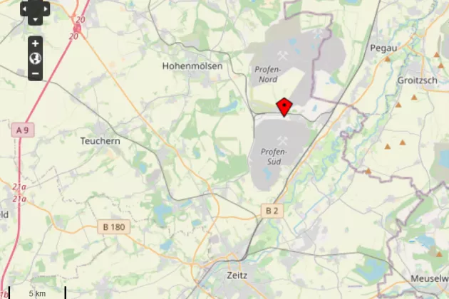 Karte Tagebau Profen